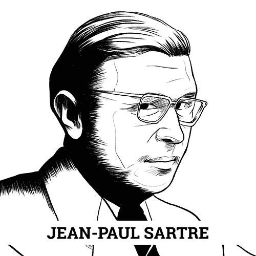 ilustração de Jean-Paul Sartre