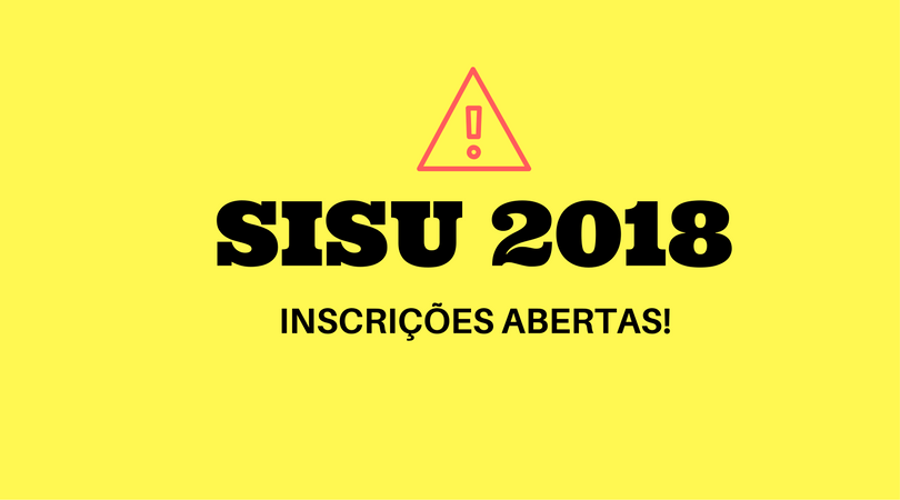 Inscrições do Sisu 2018 estão abertas