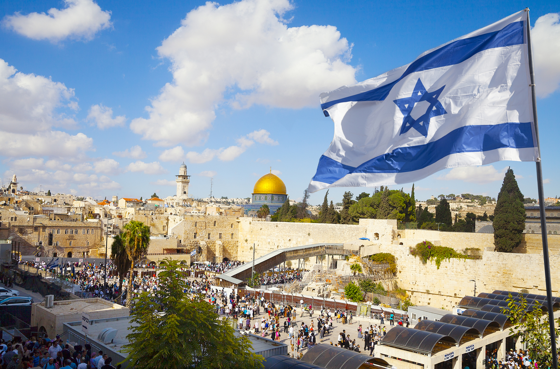 Bandeira de Israel em Jerusalém