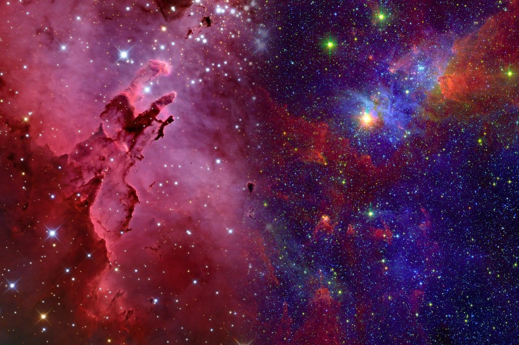 imagem de uma nebulosa, no espaço