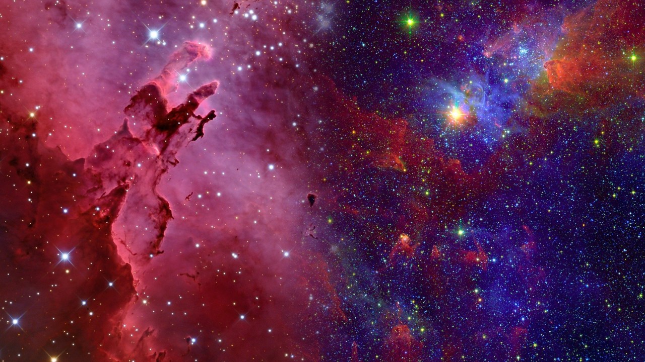 imagem de uma nebulosa, no espaço
