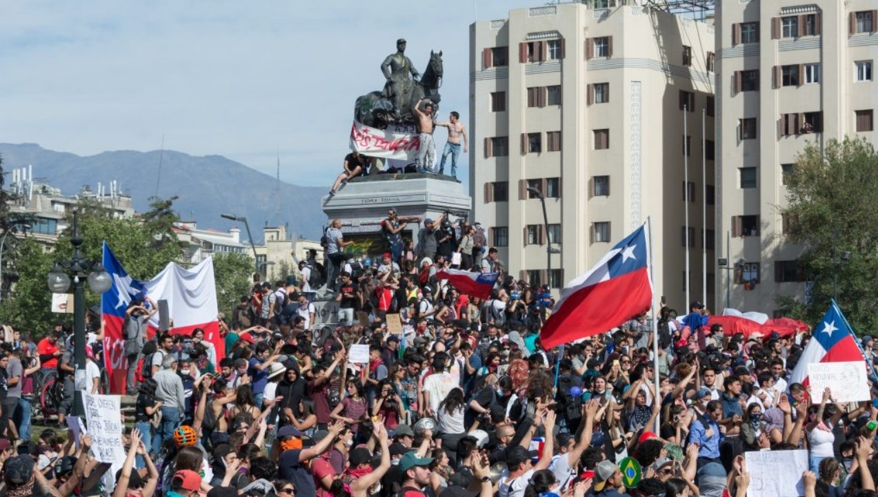 Protestos no Chile - Praça Baquedano, Santiago