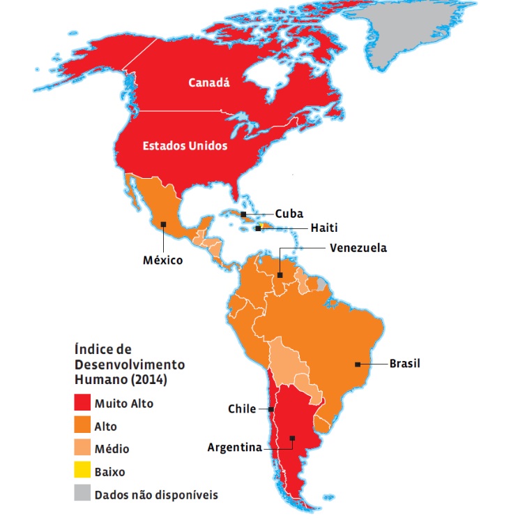 Mapa temático sobre o IDH do Brasil