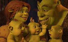 Shrek, Fiona e seus filhos trigêmeos