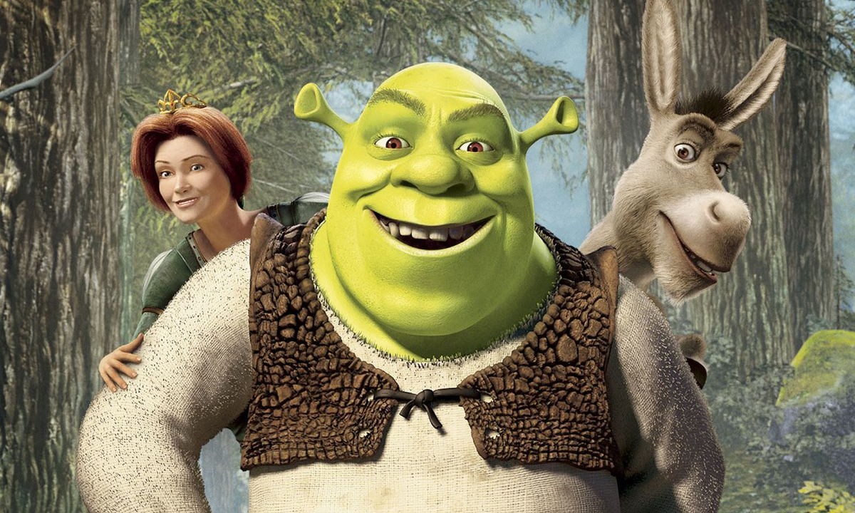 Shrek, Fiona e o Burro, os protagonistas do filme