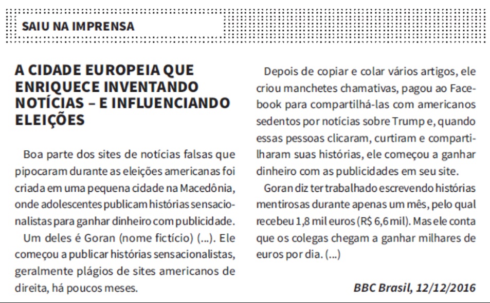 Saiu na imprensa – Cidade que inventa notícias Saiu na imprensa - Cidade que inventa notícias