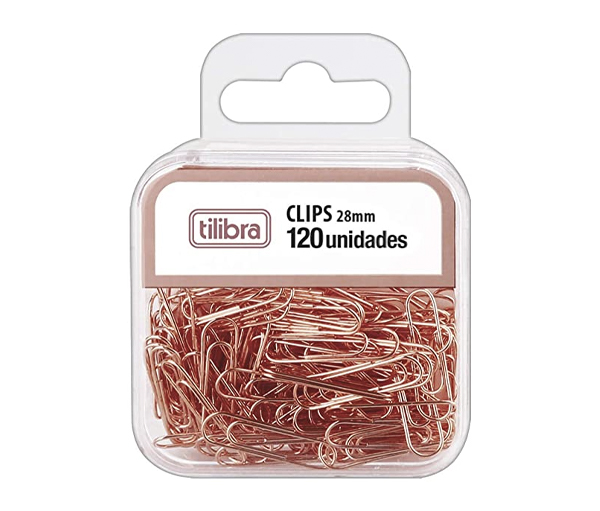 Clips 28mm Ouro Rose 120 Unidades