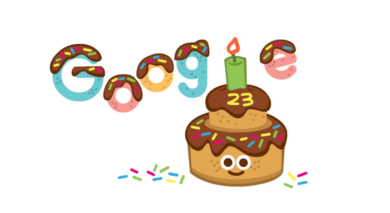 Doodle do Google no aniversário de 23 anos