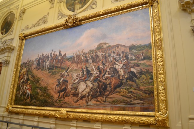 O quadro Independência ou Morte, do artista Pedro Américo, que ocupa o Salão Nobre do Museu do Ipiranga.
