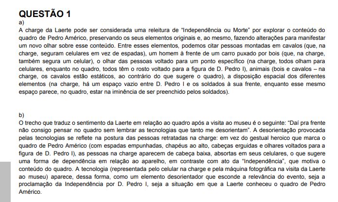 questão Unicamp; independência ou morte, Pedro Américo