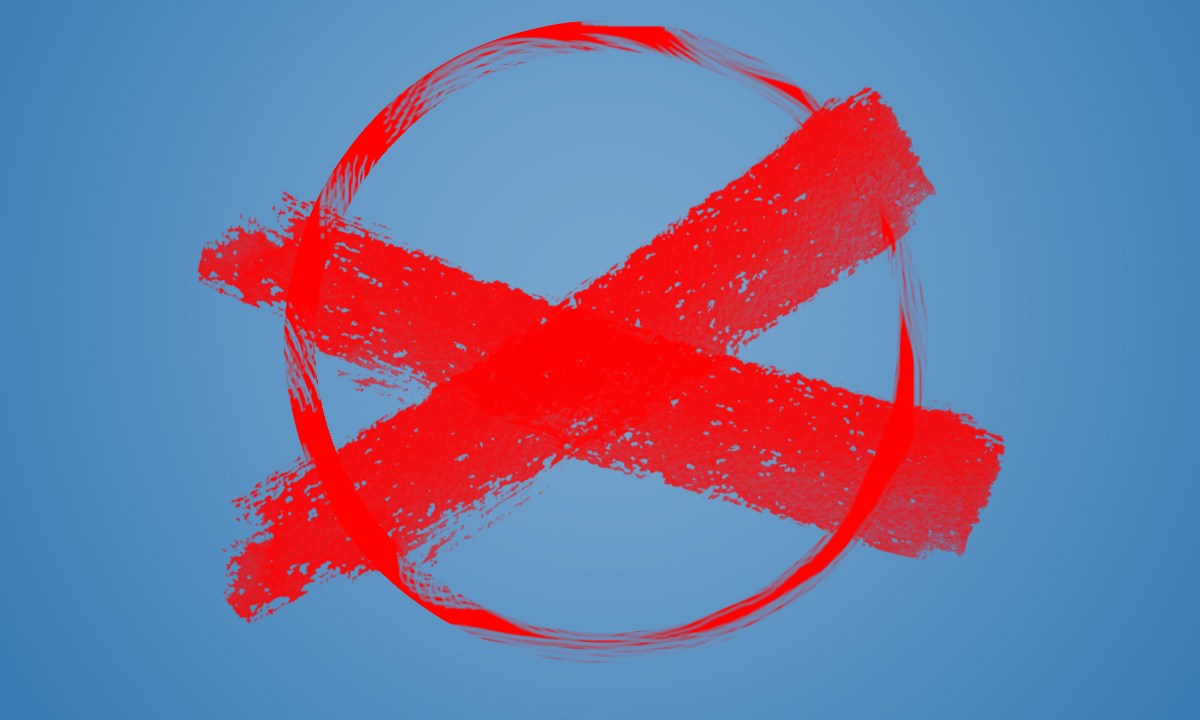 Imagem mostra uma letra X com um círculo em volta, como se estivesse pintada por um pincel. O fundo é azul.