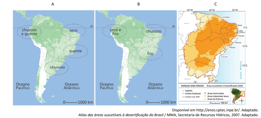 questão sobre o el nino na fuvest mostra mapas e circula regiões