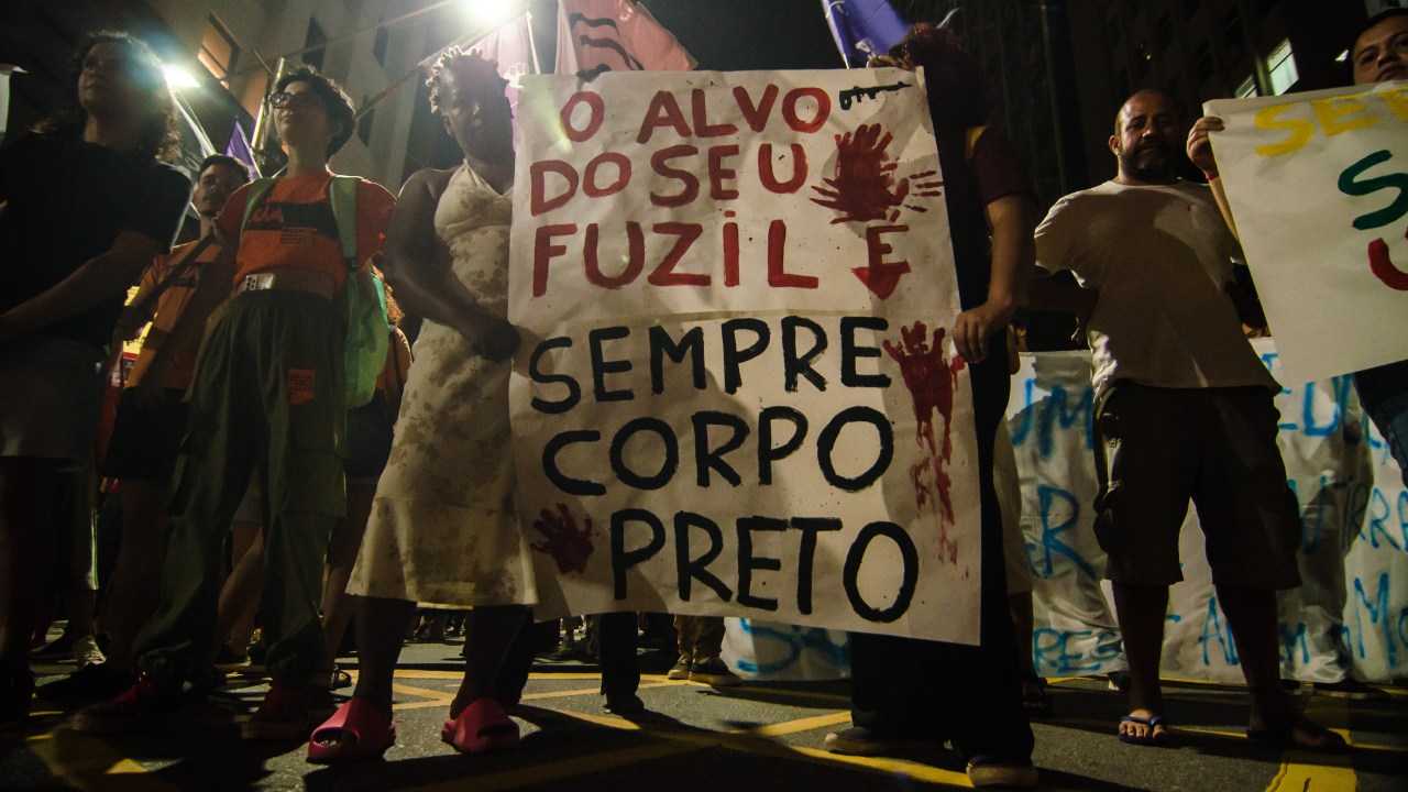 Manifestação contra a violência policial no Rio de Janeiro, em 24 de agosto de 2023