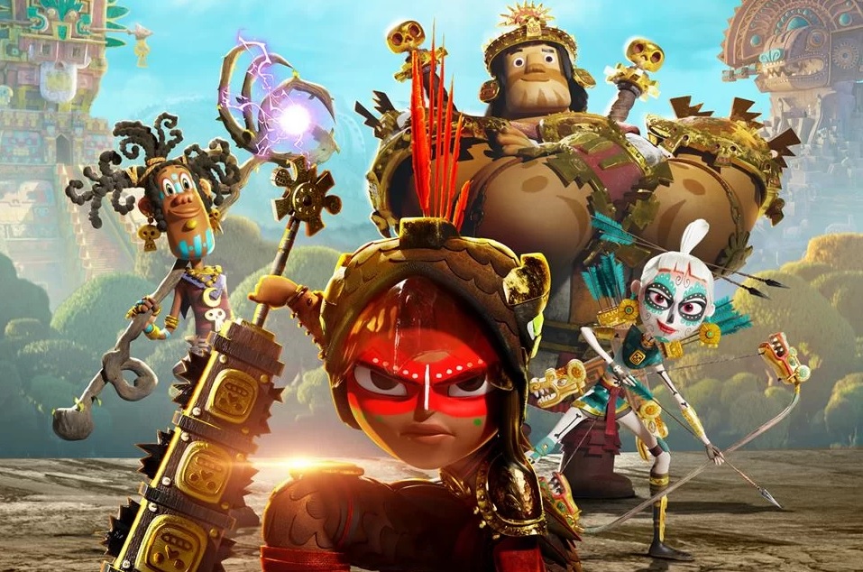 cena da animação maya e os 3 guerreiros