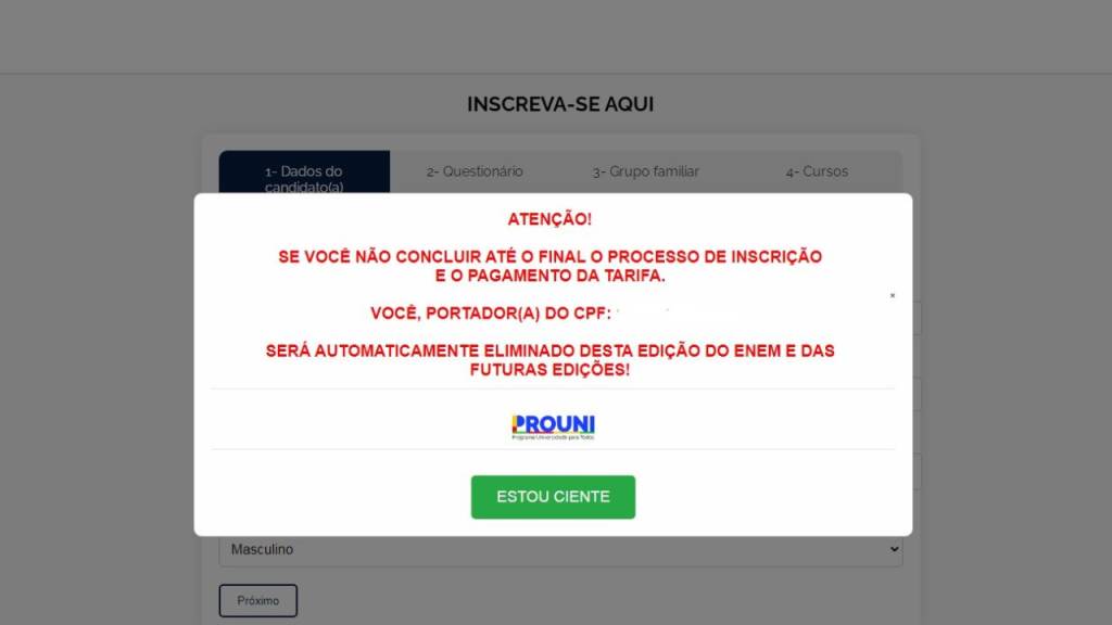 Página falsa do Prouni 2024 aplica golpe e cobra taxa de candidatos