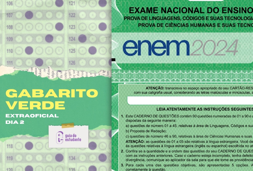 Gabarito Enem 2024 prova verde segundo dia: correção extraoficial