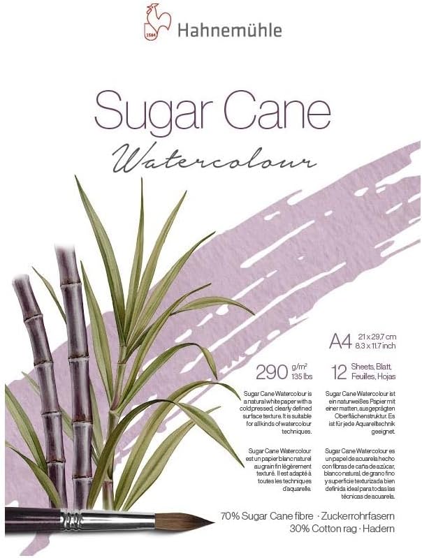 Sugar Cane watercolour 290 g m² bloco aquarela