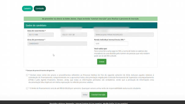 passo-a-passo-fies-7 Tela do site do Portal de Acesso Único ao Ensino Superior