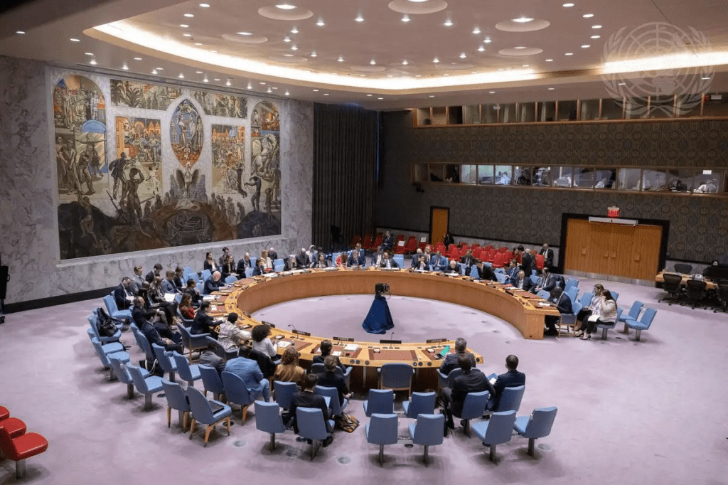 Conselho de Segurança da ONU em reunião, em 18 de maio de 2023