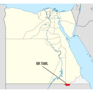 Bir Tawil Localização de Bir Tawil no mapa.