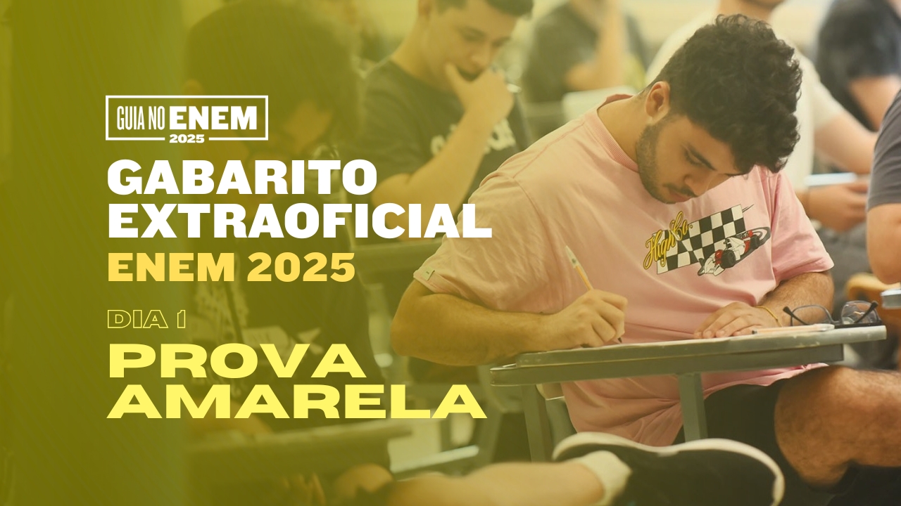 Confira o gabarito extraoficial do Enem 2025 prova amarela dia 1. Veja as respostas das questões de Linguagens, Ciências Humanas e Redação preparadas pelos professores do Curso Anglo.