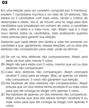 Questão 3 de Matemática da prova V1 da primeira fase da Fuvest 2026