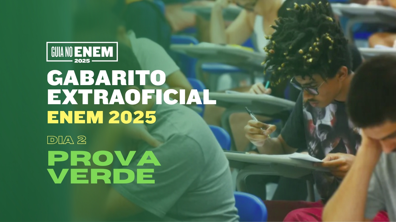 Confira o gabarito extraoficial do Enem 2025 prova verde dia 2. Veja as respostas das questões de Matemática e Ciências da Natureza, feitas pelos professores do Curso Anglo.